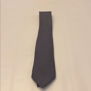 Hermès Navy Patterned Slim Tie